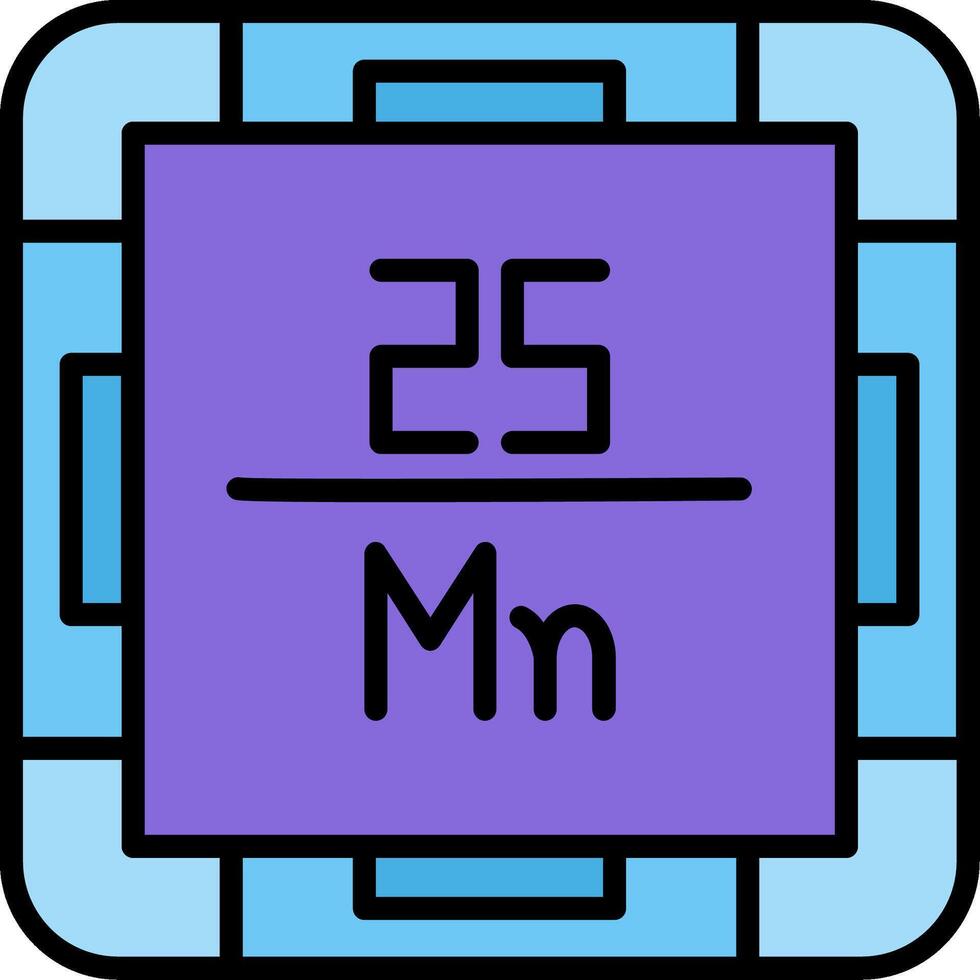 Manganese Line Filled Icon vector