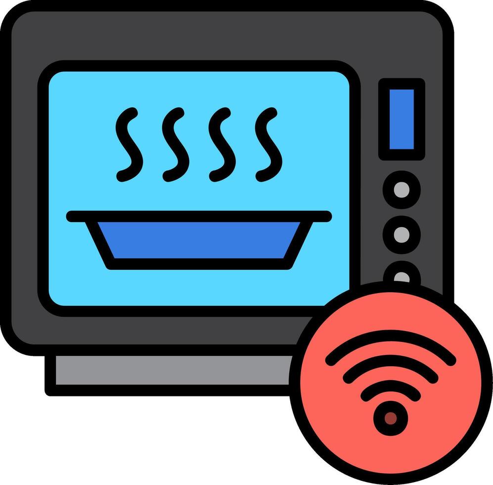 Microwave Line Filled Icon vector