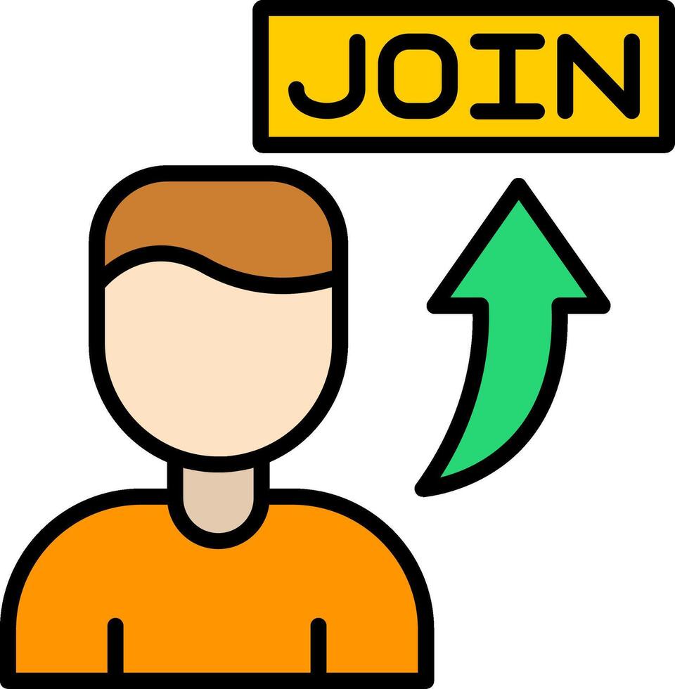 Join Line Filled Icon vector