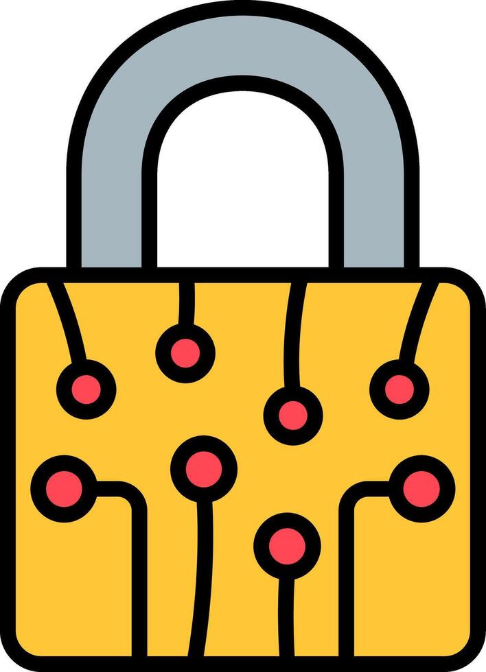Padlock Line Filled Icon vector
