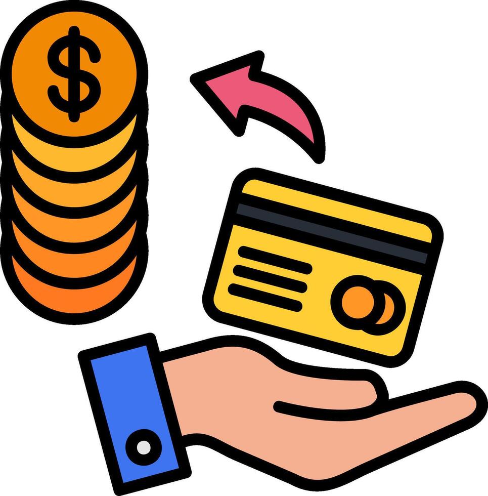 Payment Line Filled Icon vector