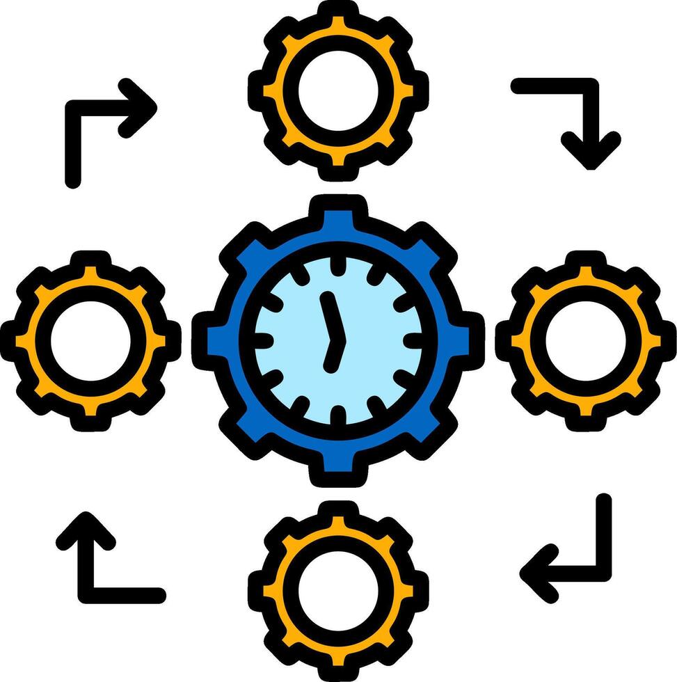 Busy Line Filled Icon vector