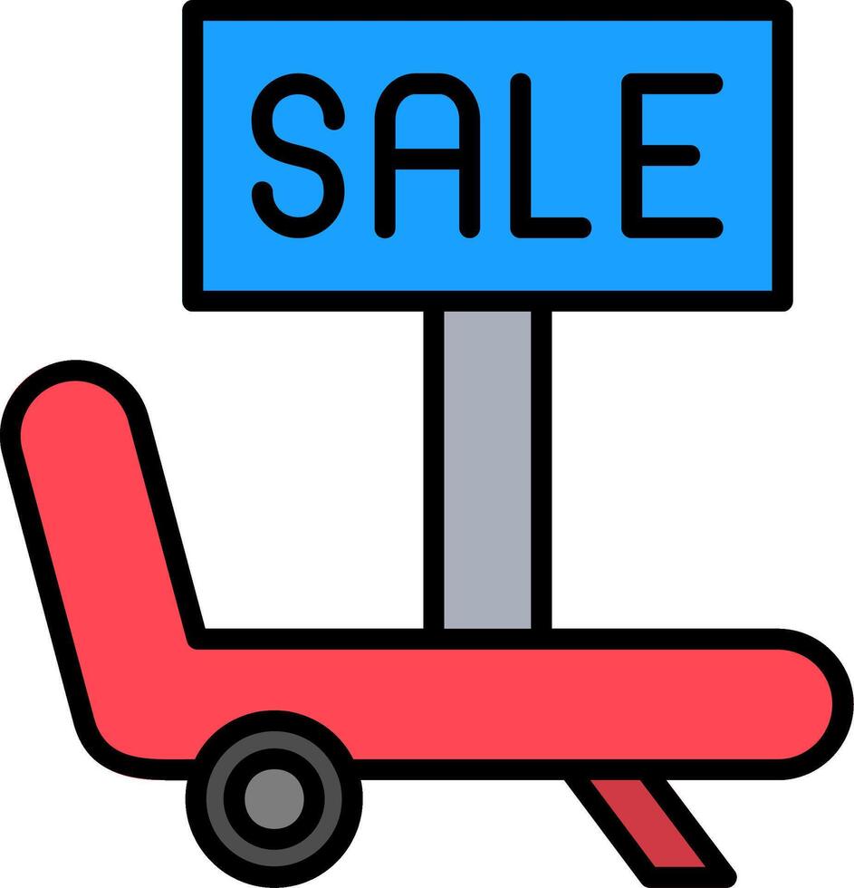 Beach Chair Line Filled Icon vector