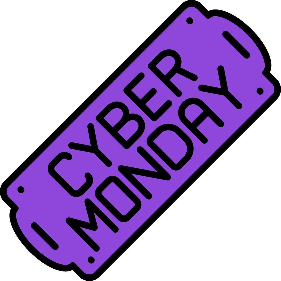 Cyber Monday Line Filled Icon vector
