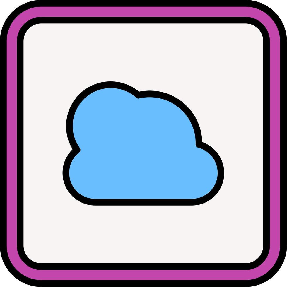 Cloud Line Filled Icon vector