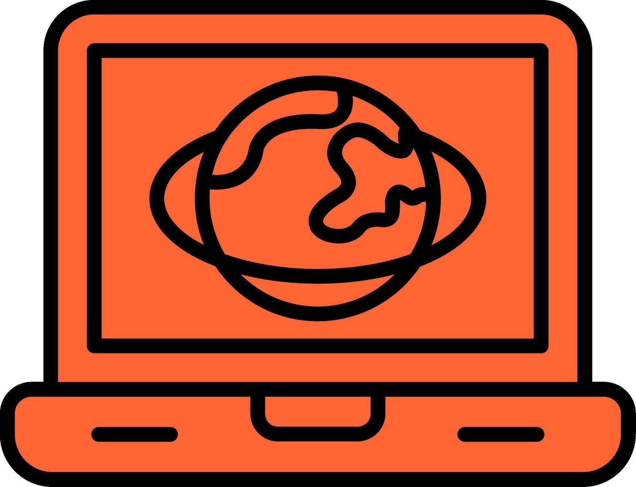 Planet Line Filled Icon vector