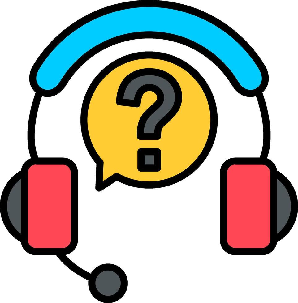 Headphone Line Filled Icon vector