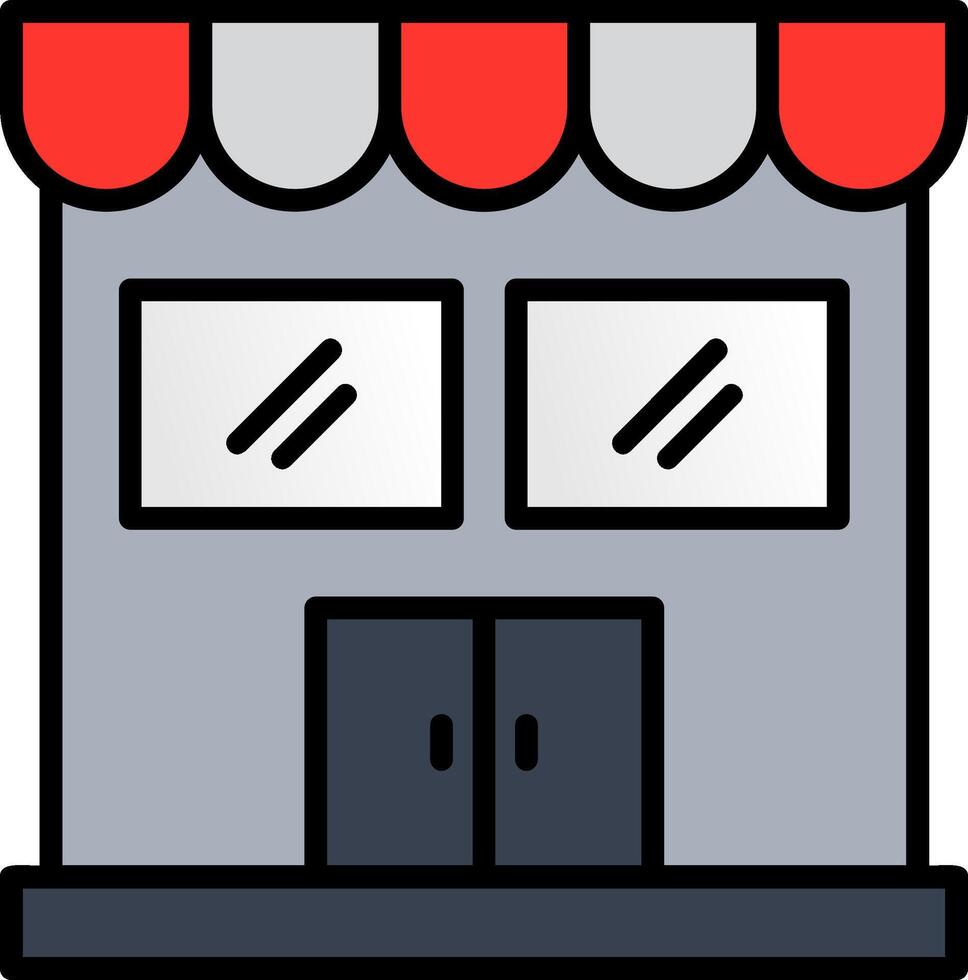 Store Line Filled Icon vector