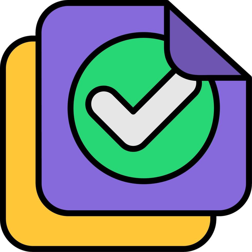 Sticky Note Line Filled Icon vector
