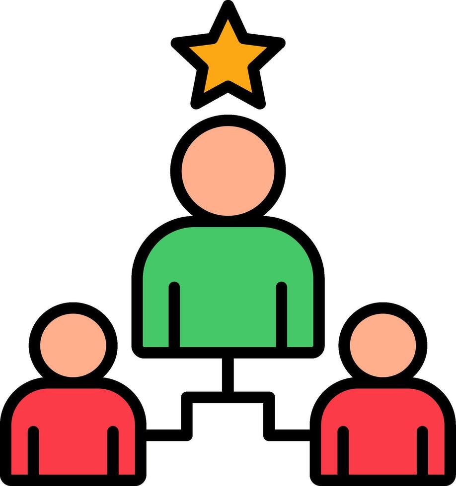 Team Leader Line Filled Icon vector