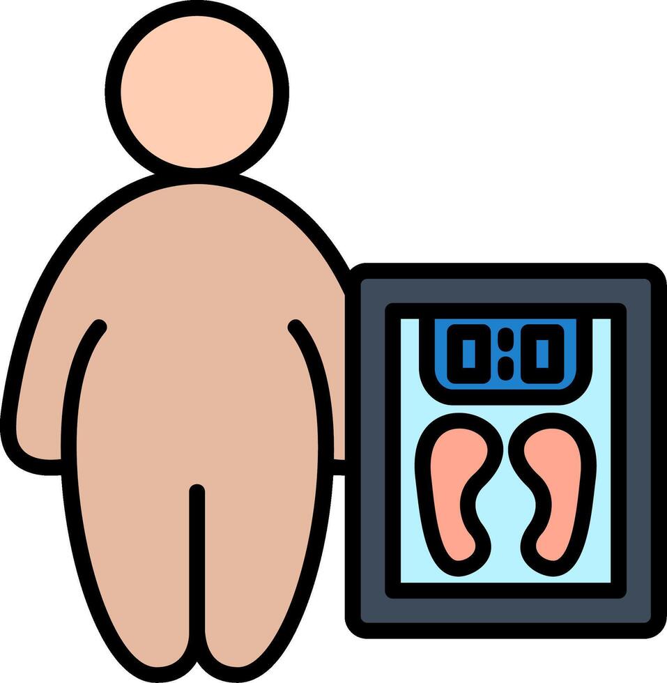 Weight Line Filled Icon vector