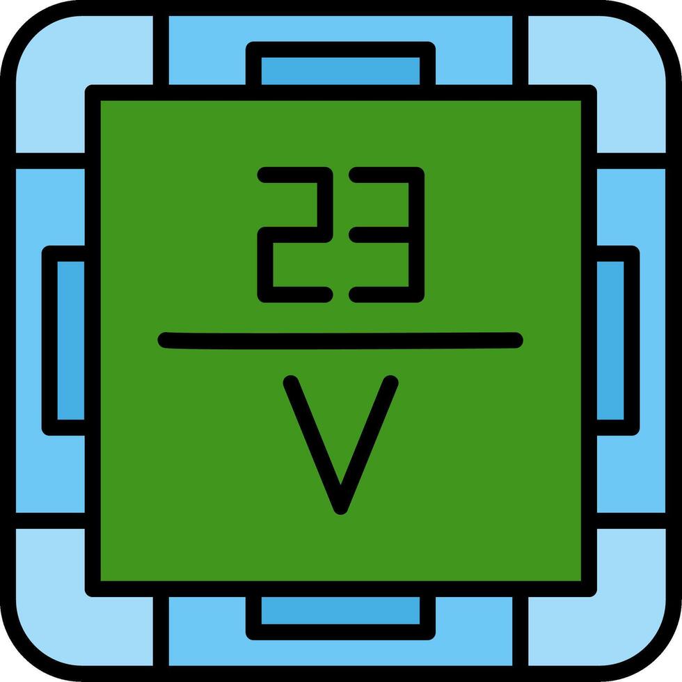Vanadium Line Filled Icon vector