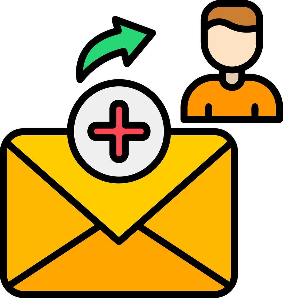 Mail Line Filled Icon vector