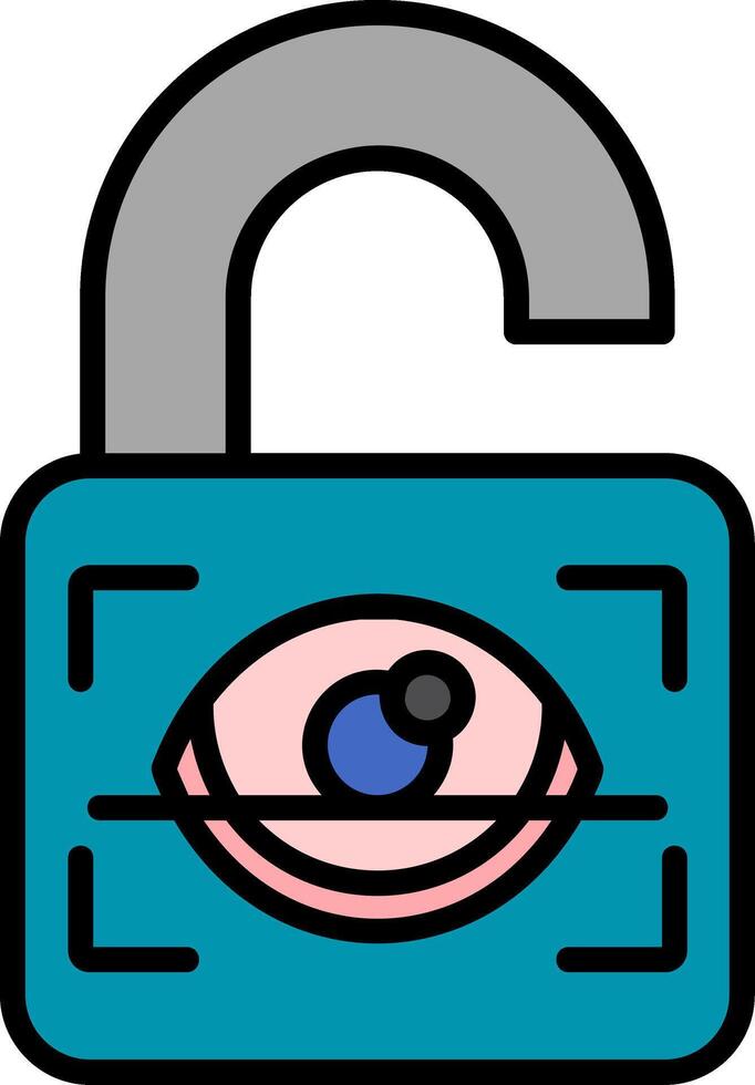 Padlock Line Filled Icon vector