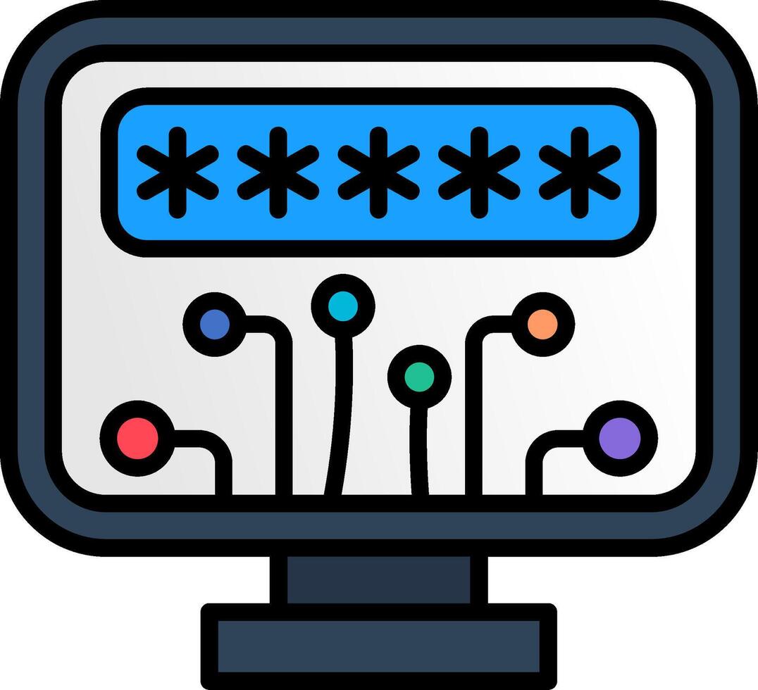 Password Line Filled Icon vector