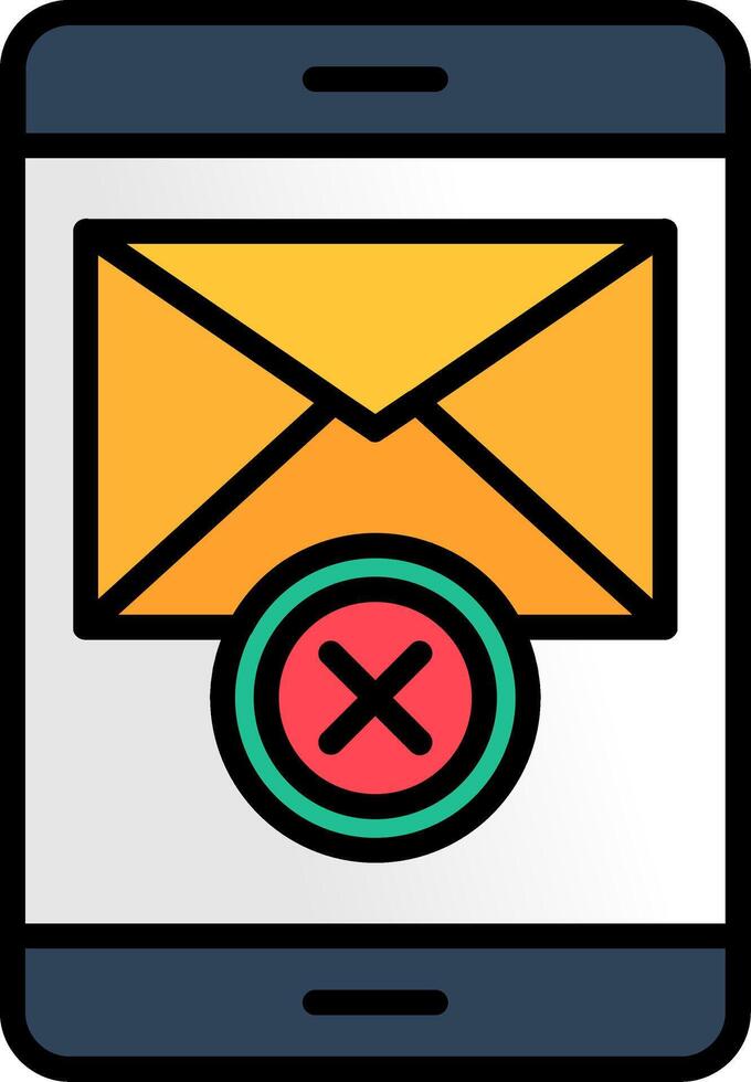 Error Message Line Filled Icon vector