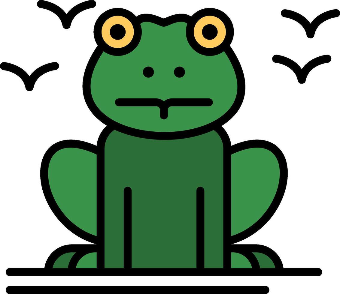Frog Line Filled Icon vector