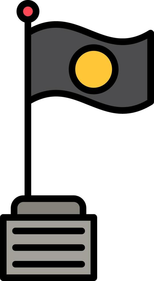 Pit Flag Line Filled Icon vector