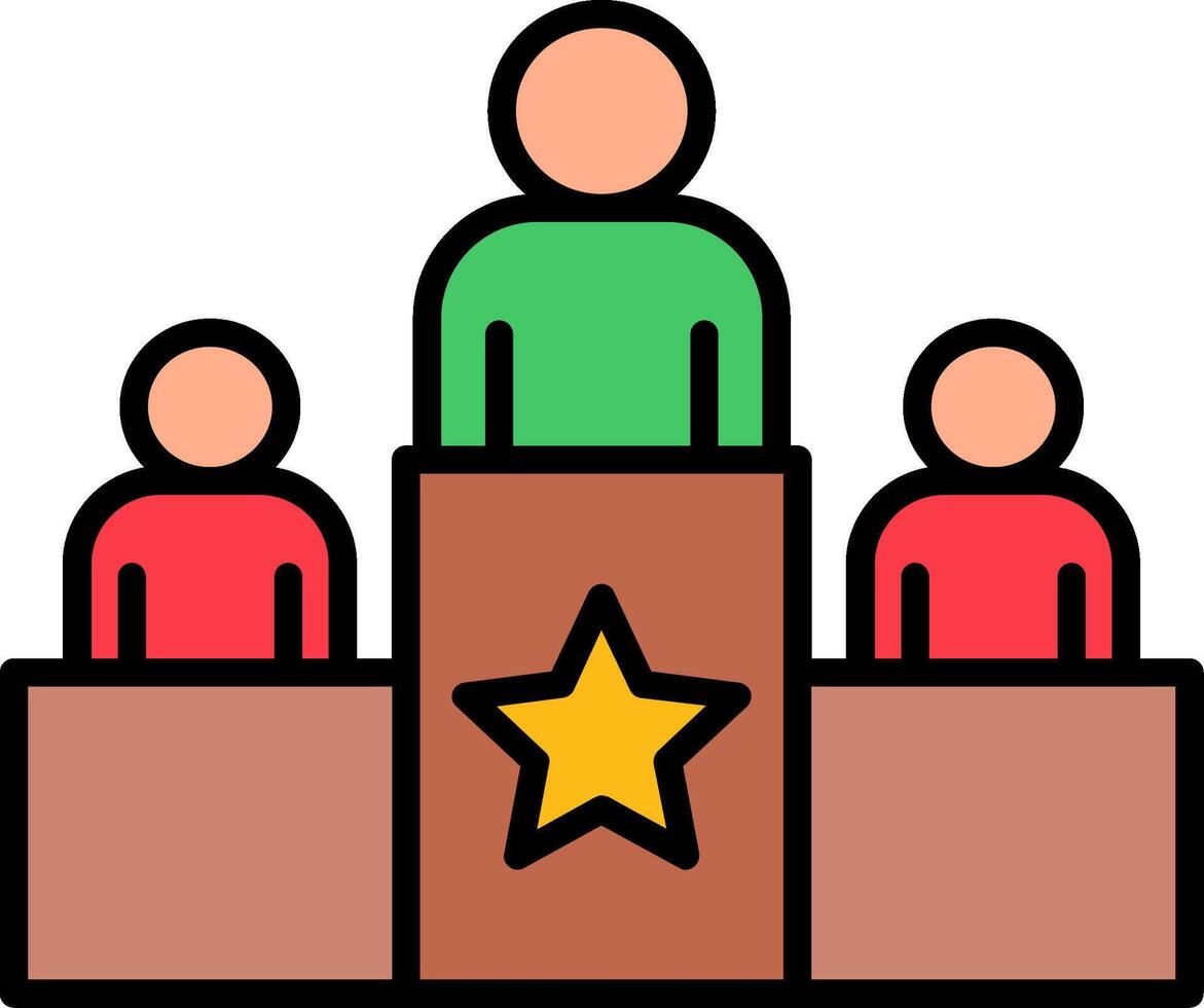 Team Leader Line Filled Icon vector