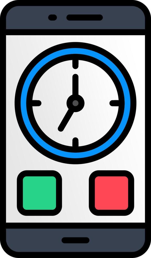 Alarm Line Filled Icon vector