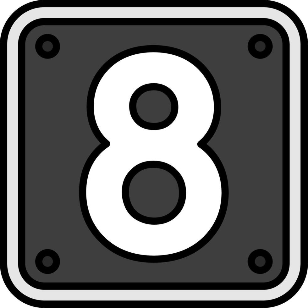 Number 8 Line Filled Icon vector