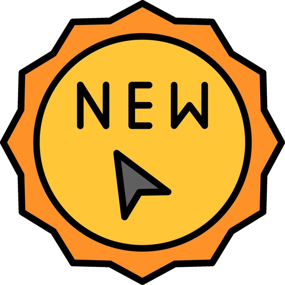 New Line Filled Icon vector
