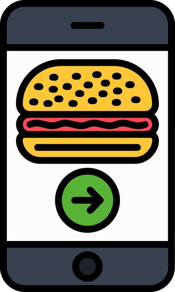 Online Order Line Filled Icon vector