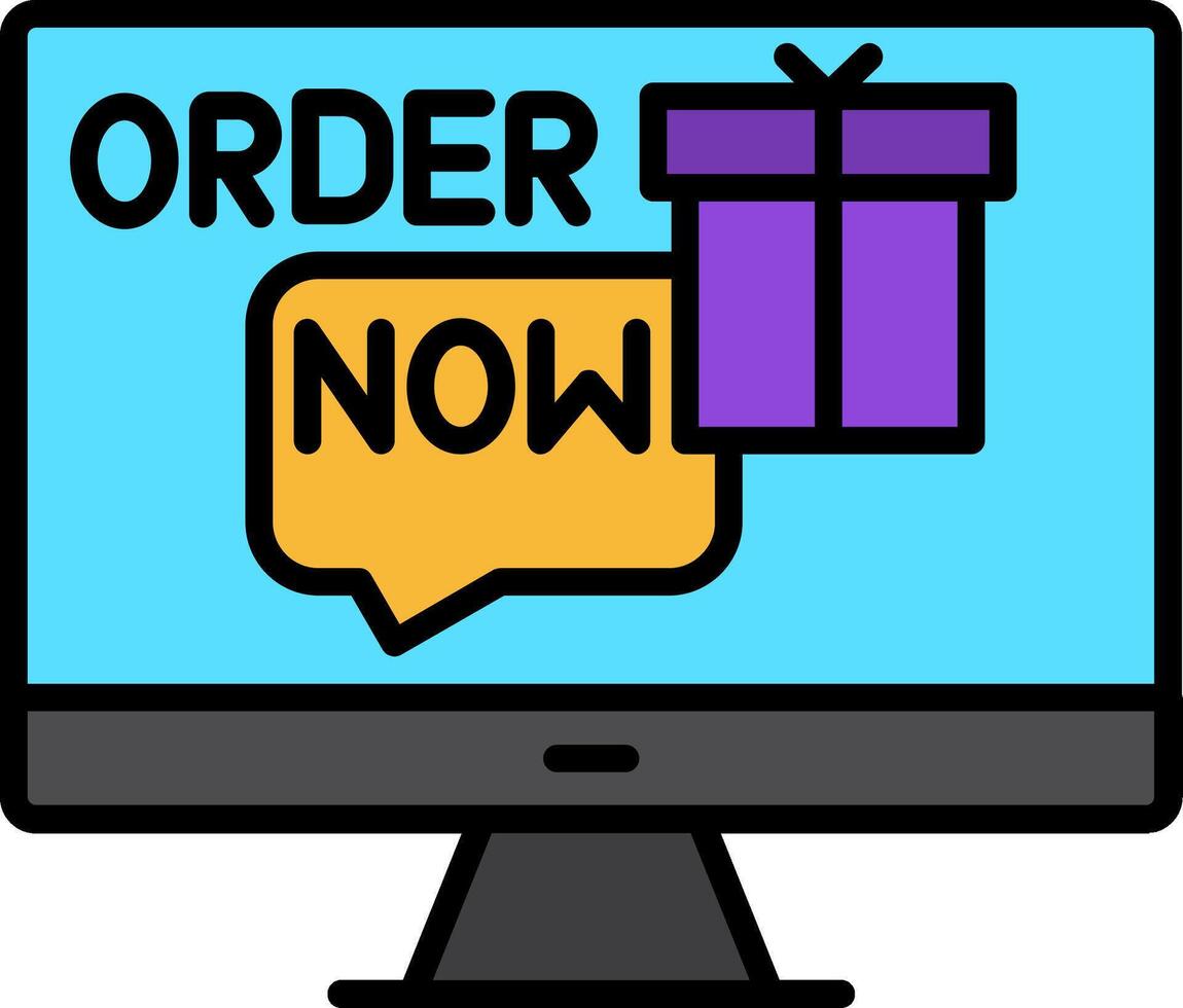 Order Now Line Filled Icon vector