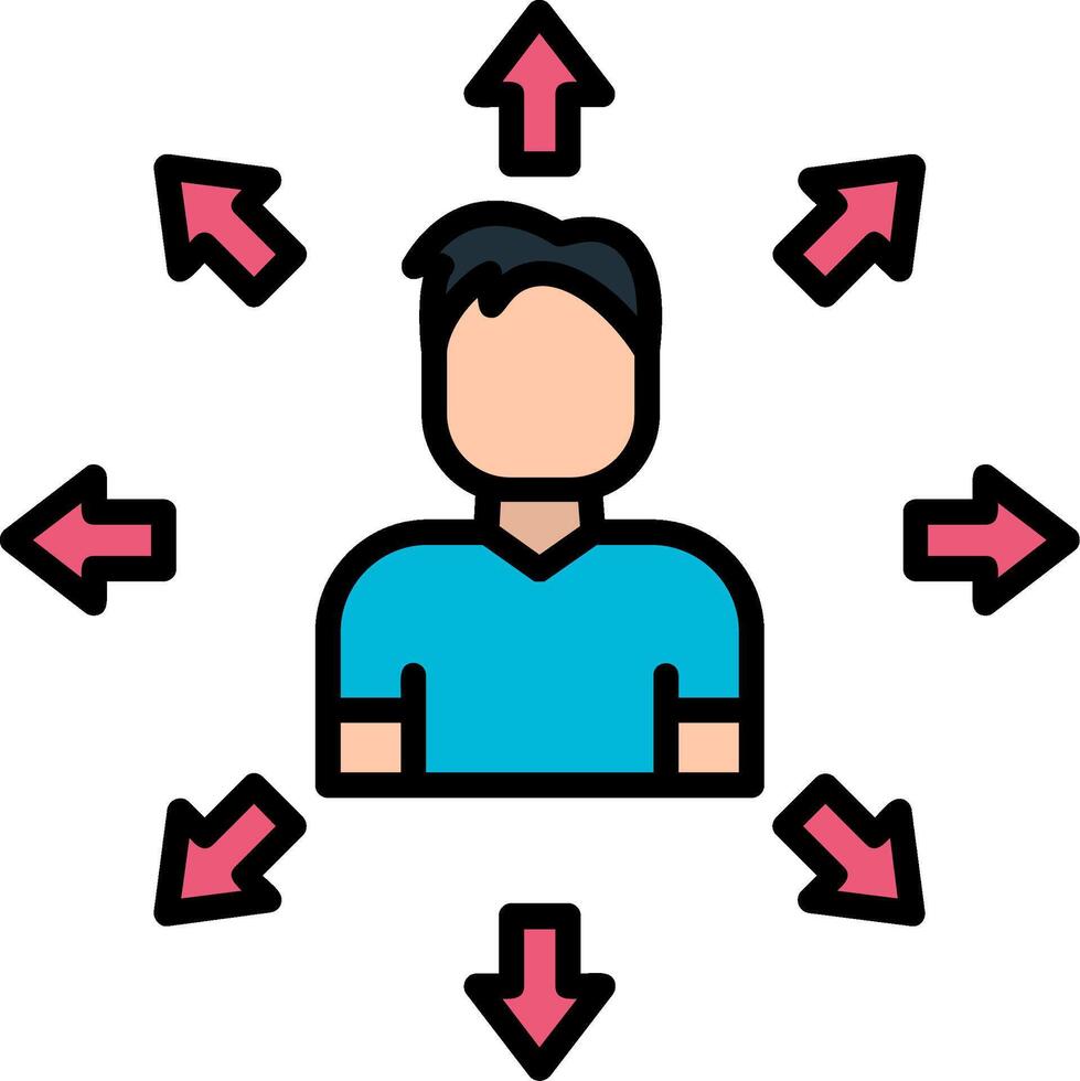 Self Awareness Line Filled Icon vector