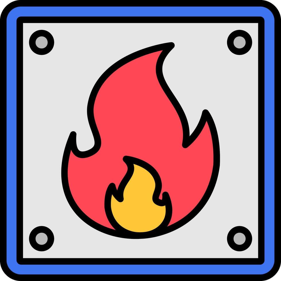 Fire Line Filled Icon vector