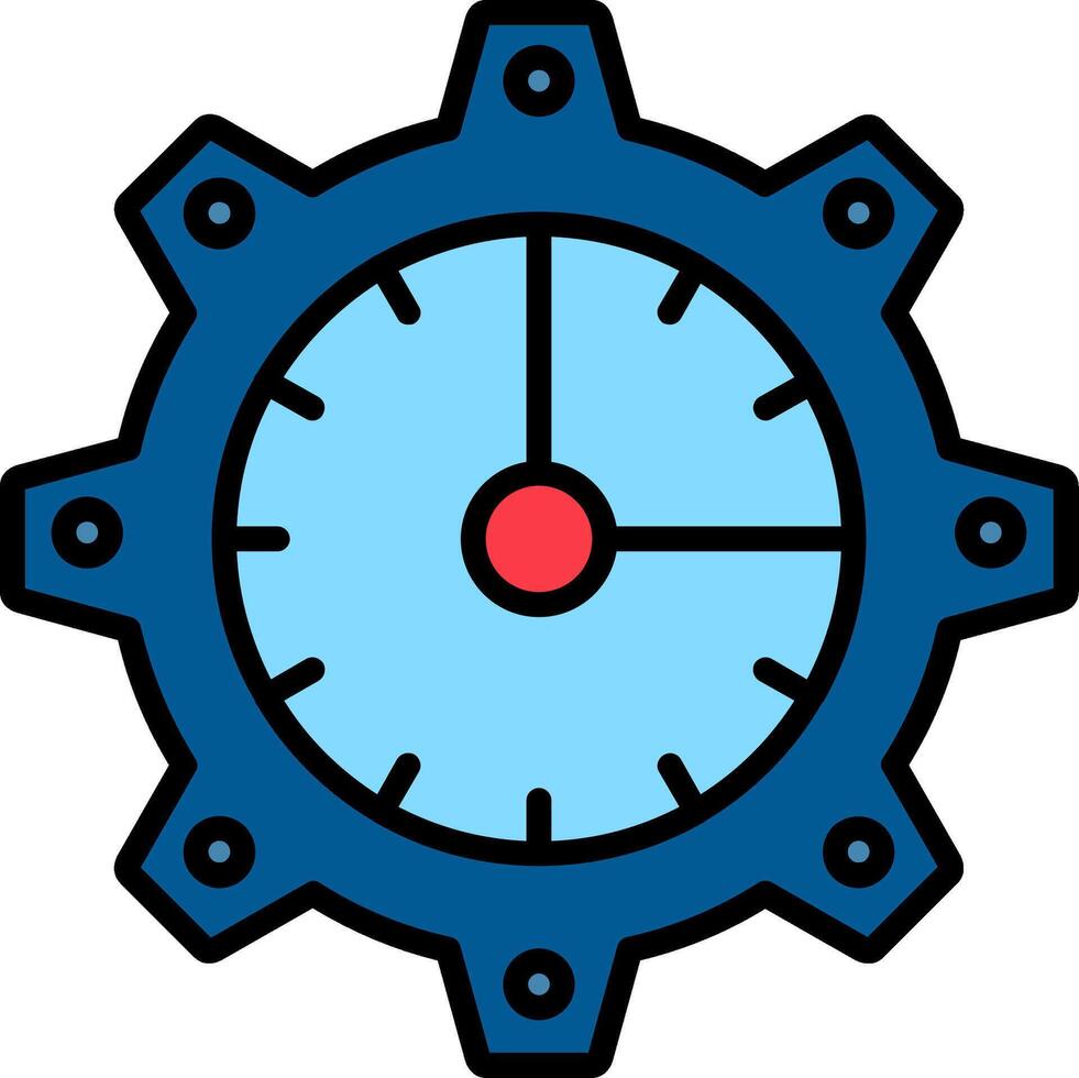 Time Management Line Filled Icon vector