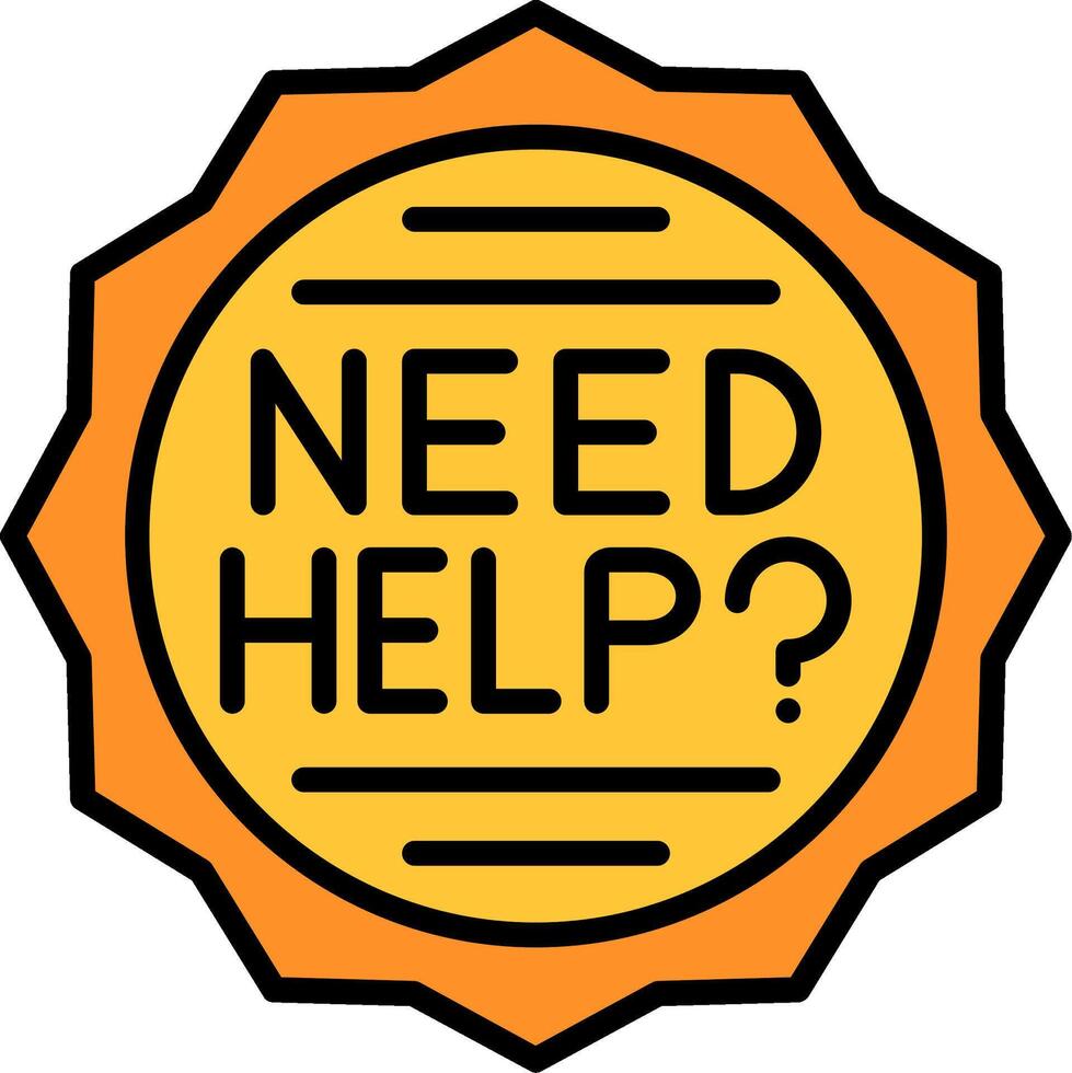 Help Line Filled Icon vector