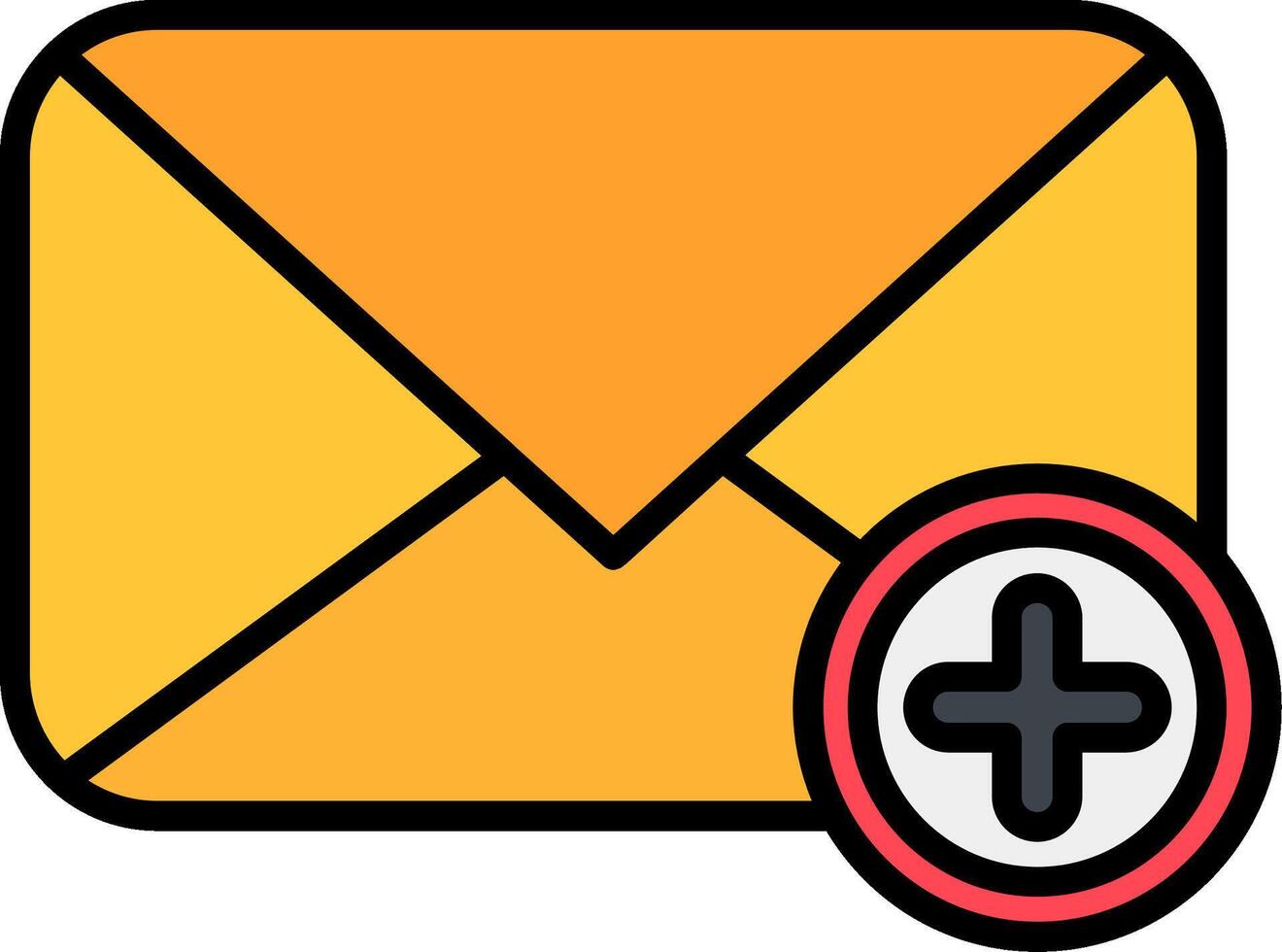 Email Line Filled Icon vector