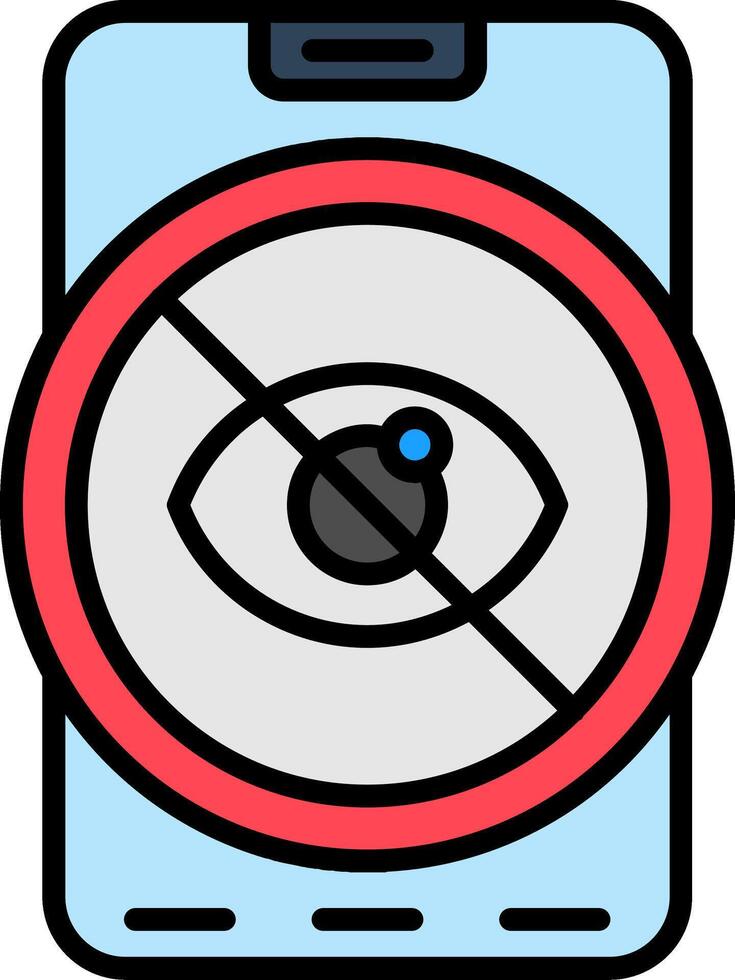 Hide Line Filled Icon vector