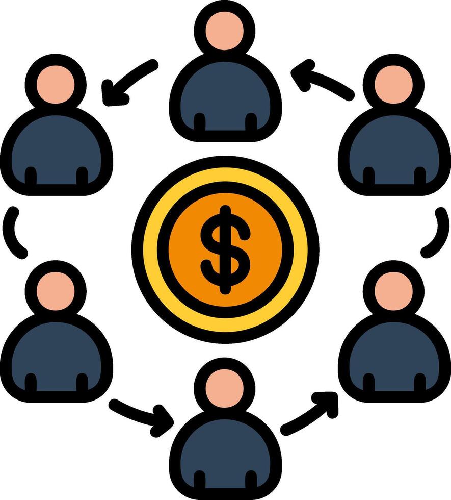 Network Line Filled Icon vector