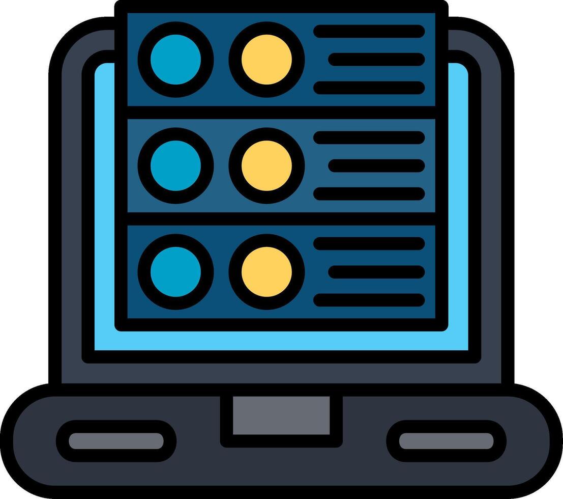 Server Control Line Filled Icon vector