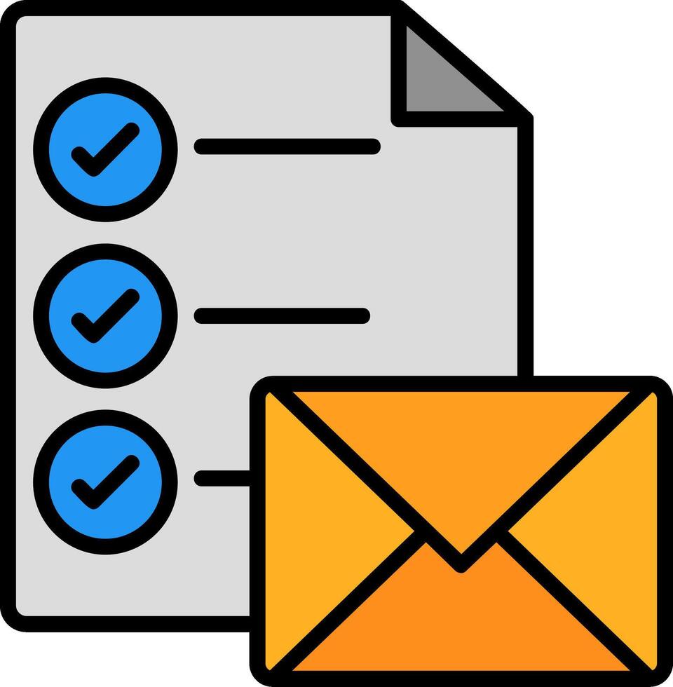 Mail Line Filled Icon vector
