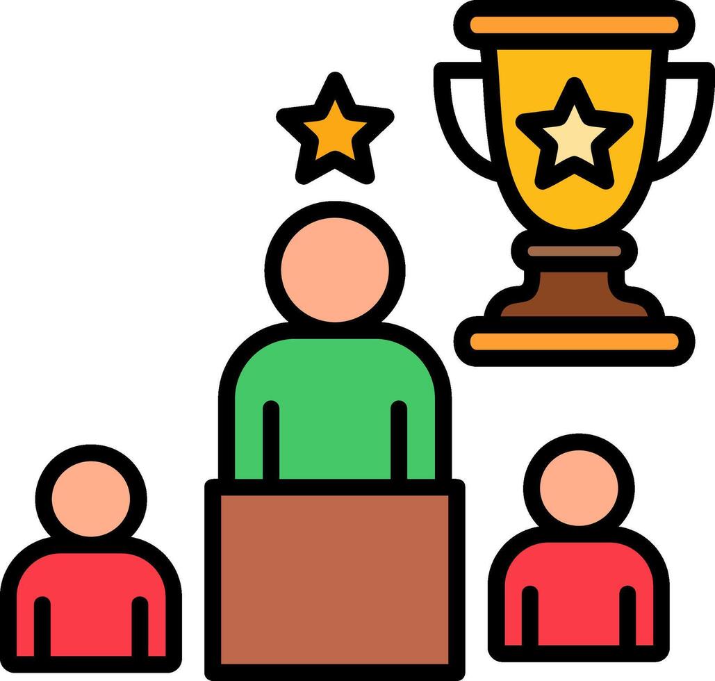 Winner Line Filled Icon vector