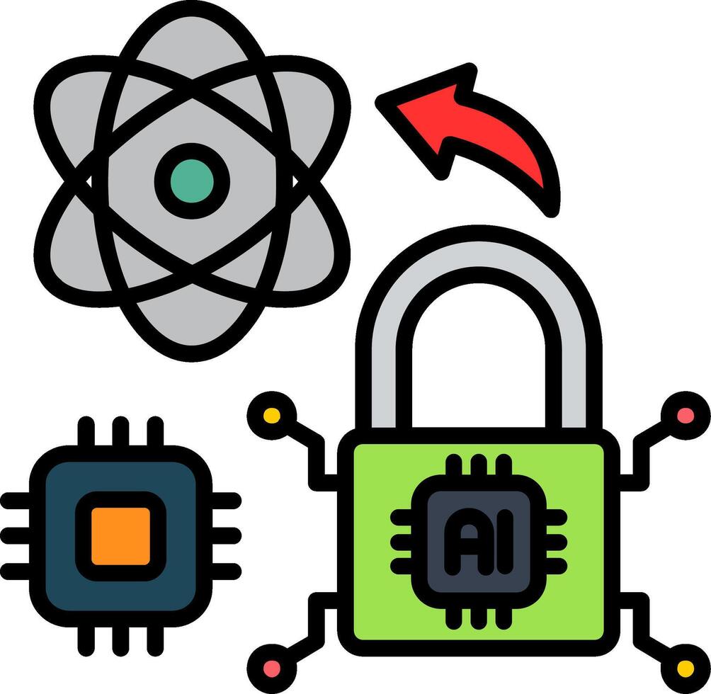 Security Line Filled Icon vector