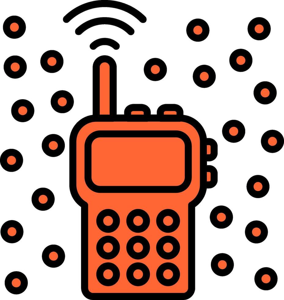 Walkie Talkie Line Filled Icon vector