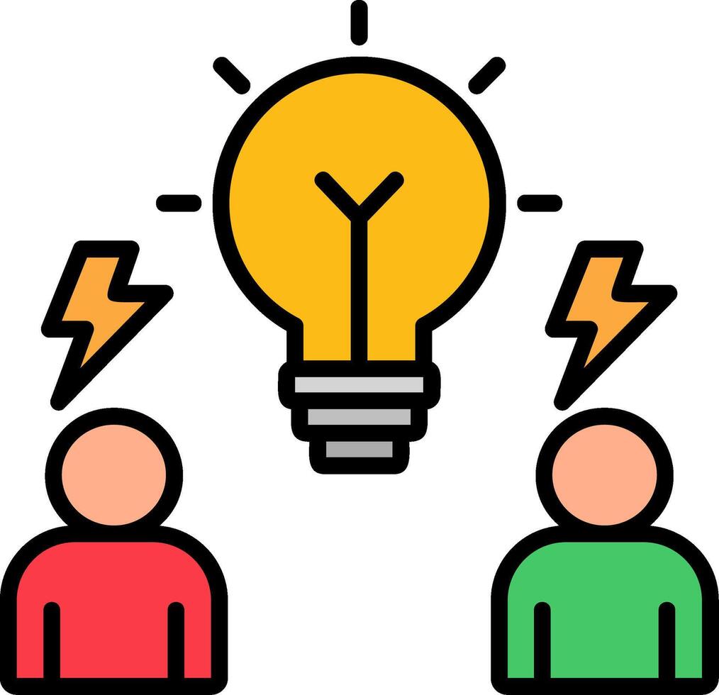 Brainstorm Line Filled Icon vector