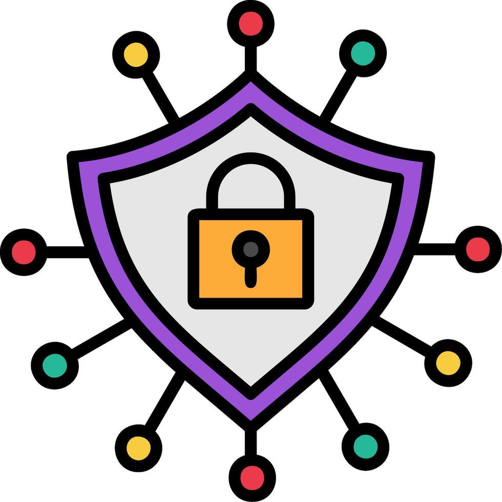 Protection Line Filled Icon vector