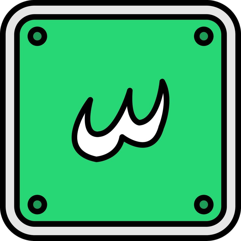 Arabic Language Line Filled Icon vector