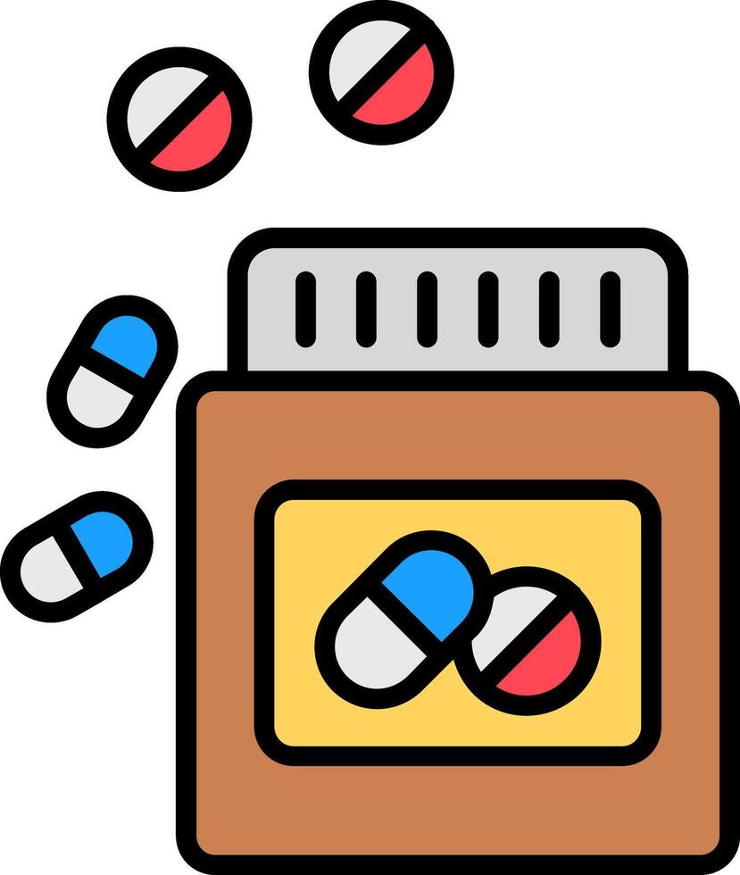Vitamins Line Filled Icon vector
