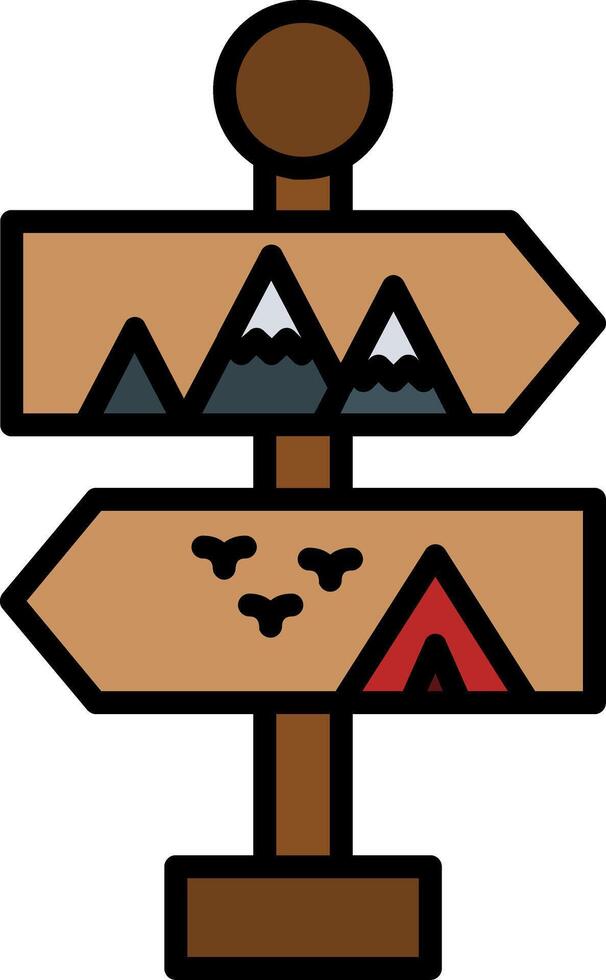 Direction Line Filled Icon vector