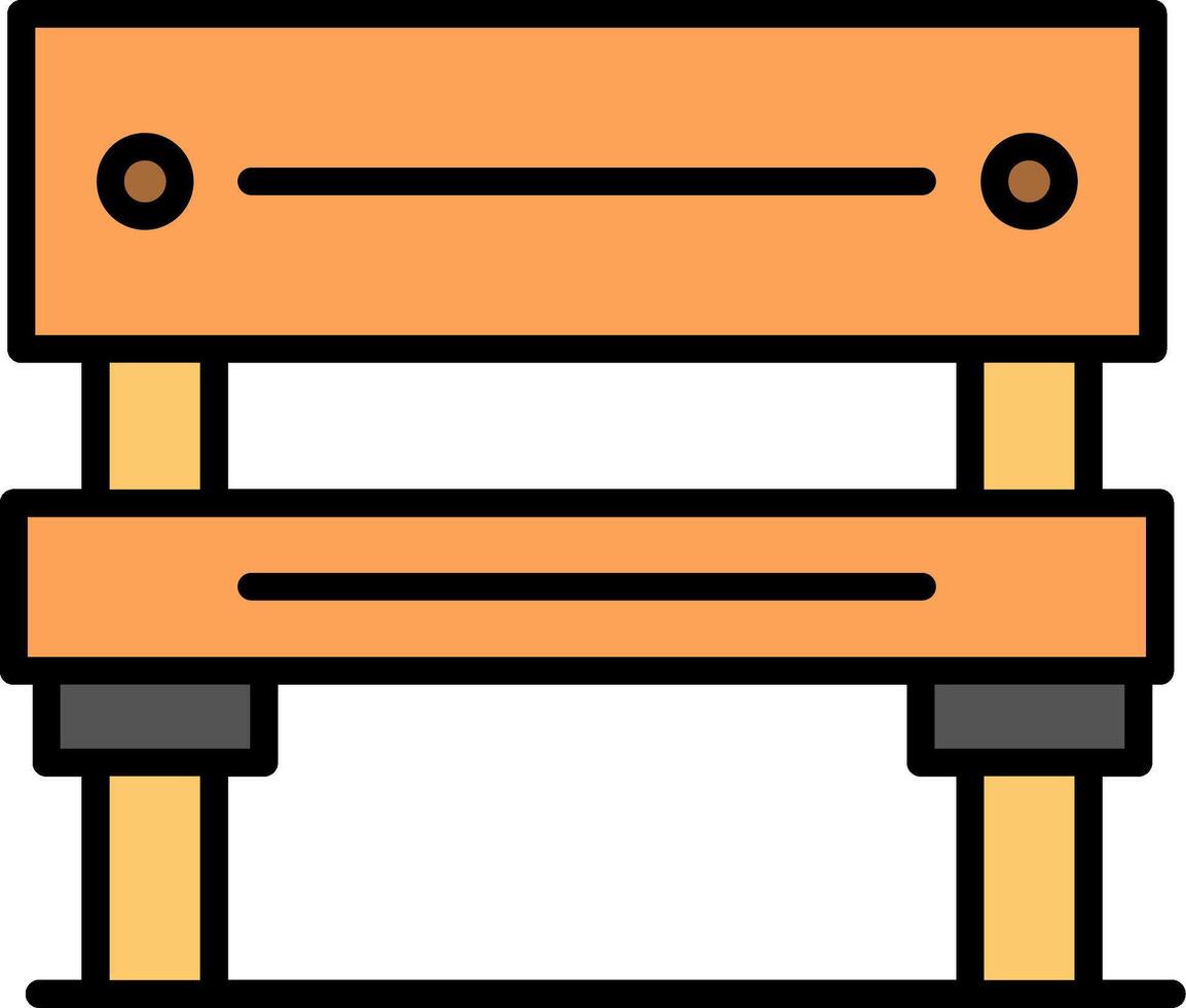 Bench Line Filled Icon vector