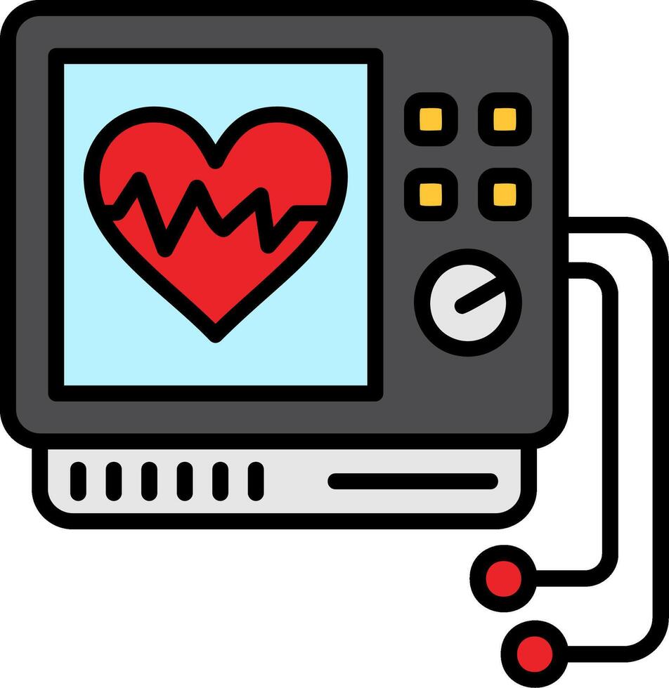 Heartbeat Line Filled Icon vector