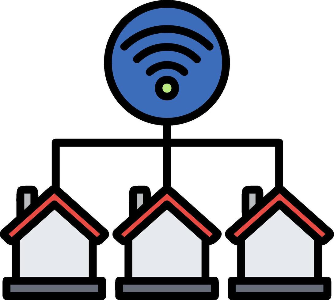 Home Control Line Filled Icon vector