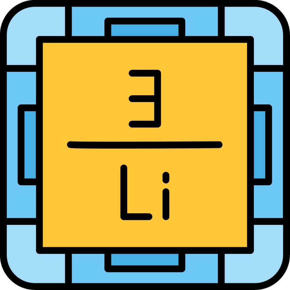 Lithium Line Filled Icon vector