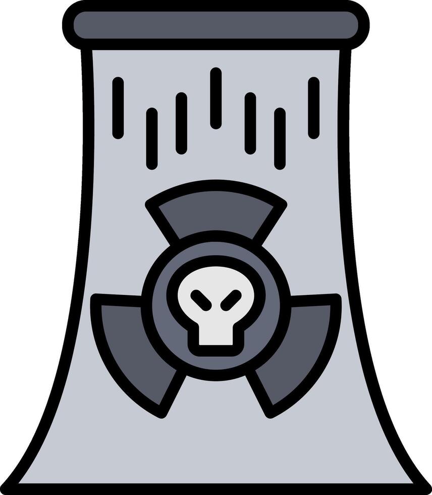 Nuclear Line Filled Icon vector
